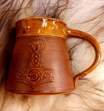 Load image into Gallery viewer, Viking Mug Thor's Hammer Tankard 15oz Handmade Ceramic Pottery Coffee Beer Cider Cup Anniversary Christmas Present Collectible Unique Gift - Arts and Beauty Ltd