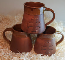 Load image into Gallery viewer, Cross Mug Tankard Medieval 15oz Handmade Ceramic Pottery Coffee Beer Cider  Cup Anniversary Christmas Present Collectible Unique Gift - Arts and Beauty Ltd
