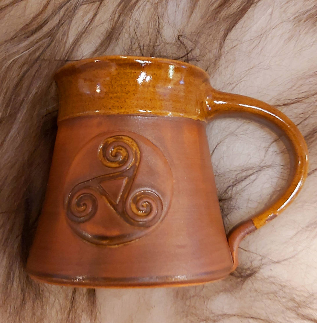 Celtic Mug Triskele   Keltik Spiral Tankard 15oz Handmade Ceramic Pottery Coffee Beer Cider Cup Anniversary Christmas Present Collectible Gift - Arts and Beauty Ltd