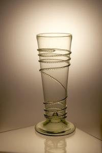 Medieval Glass Mug Beaker with Spine Handblown Replica 200ml Unique Special Gift Personal Present Gorgeous Drinking Glass - Arts and Beauty Ltd