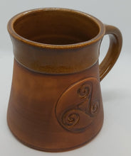 Load image into Gallery viewer, Celtic Mug Triskele   Keltik Spiral Tankard 15oz Handmade Ceramic Pottery Coffee Beer Cider Cup Anniversary Christmas Present Collectible Gift - Arts and Beauty Ltd
