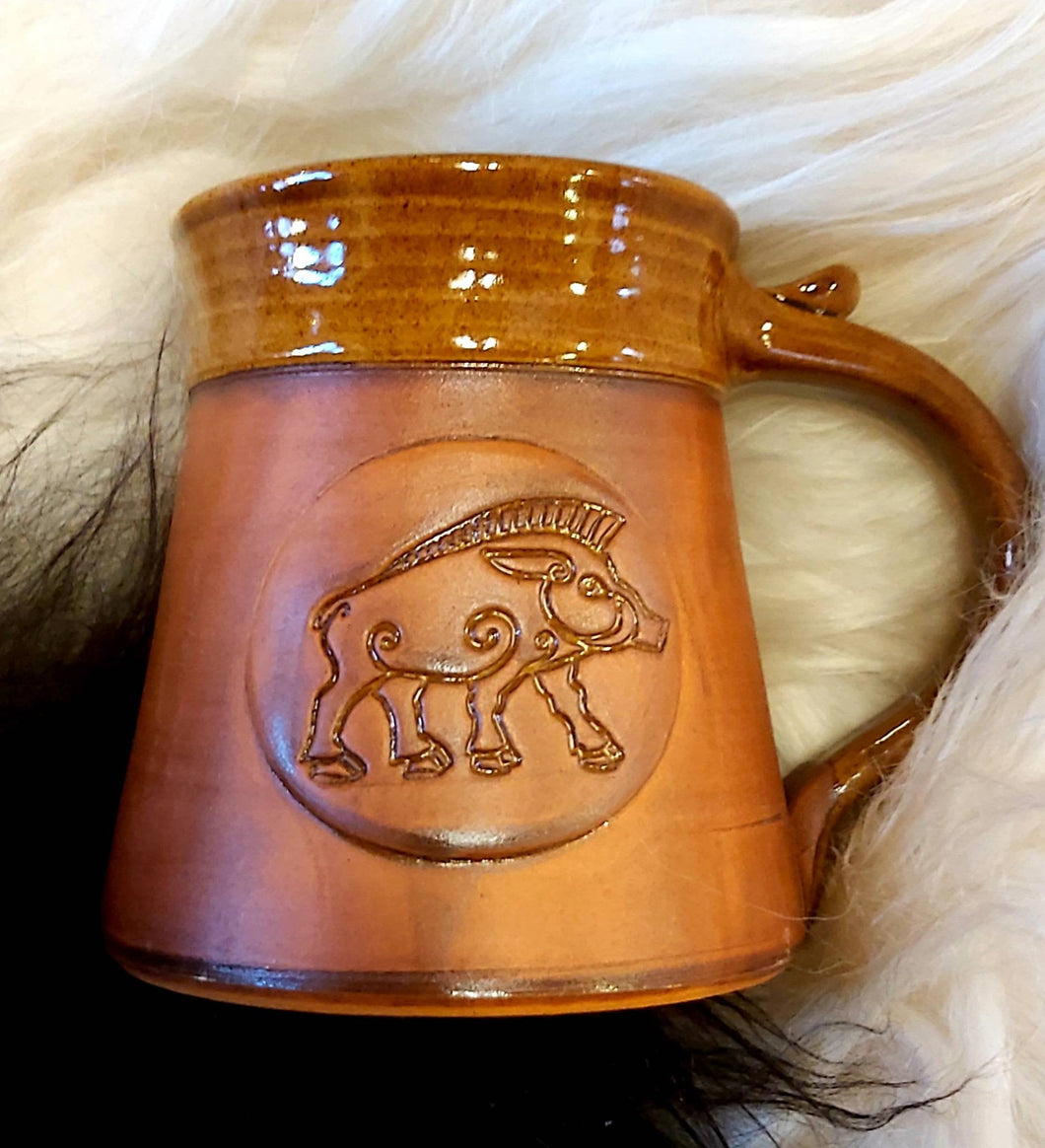 Viking Mug Wild Boar Tankard 20oz Handmade Ceramic Pottery Beer Cider Coffee Cup Anniversary Special Present Collectible Unique Gift - Arts and Beauty Ltd