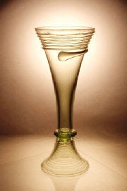 Wine glass Conical Shaped Goblet with Spirals Handblown Glass Replica 17th C Unique Collectible Special Gift - Arts and Beauty Ltd