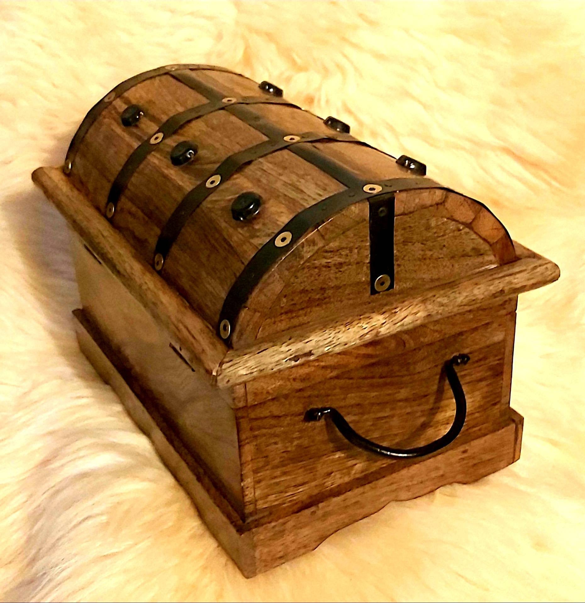 Wooden Chest Medieval Treasure Box Handmade Trunk Historical Rustic Vi –  Arts and Beauty Ltd